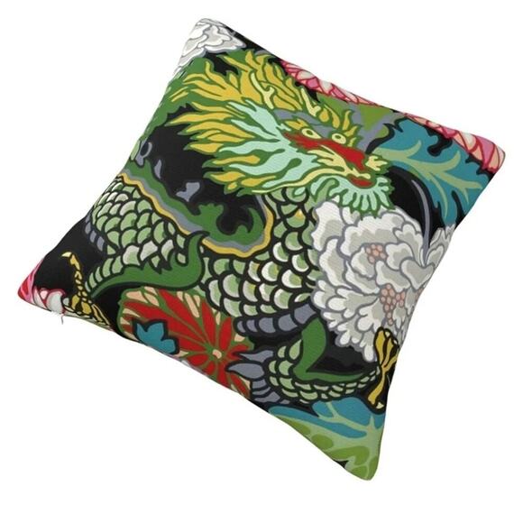 Pillow Covers Throw Decor 18X18 Only Japanese Dragon Set 2  Asian Chinese - Picture 7 of 10